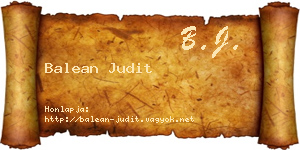 Balean Judit névjegykártya